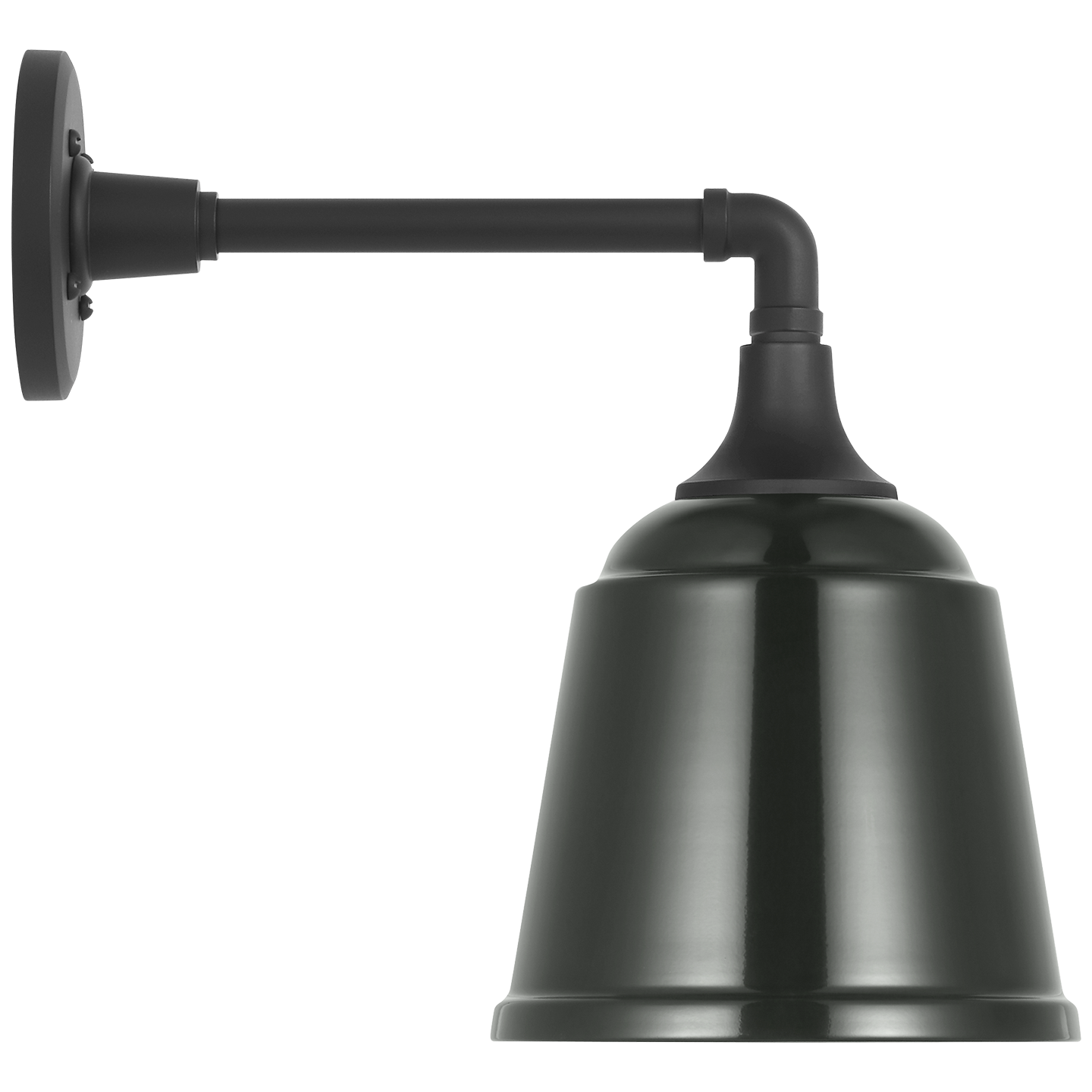 Academy 11" Mack Barn Light | Matte Black | 8 | 8" Green Rockhouse Shade