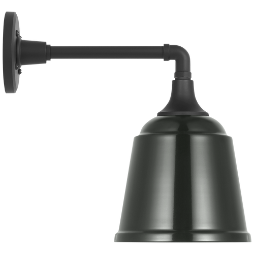 Academy 11" Mack Barn Light | Matte Black | 8 | 8" Green Rockhouse Shade