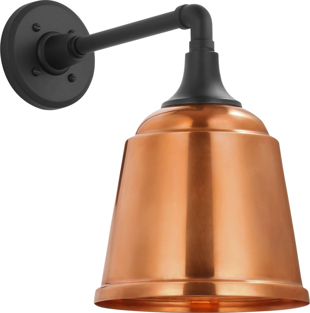 Academy 11" Mack Barn Light | Matte Black | 8 | 8" Soft Copper Rockhouse Shade