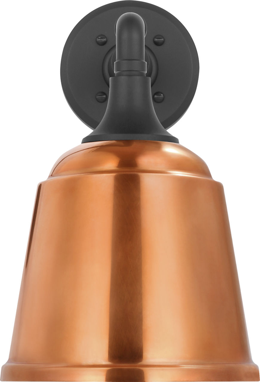 Academy 11" Mack Barn Light | Matte Black | 8 | 8" Soft Copper Rockhouse Shade