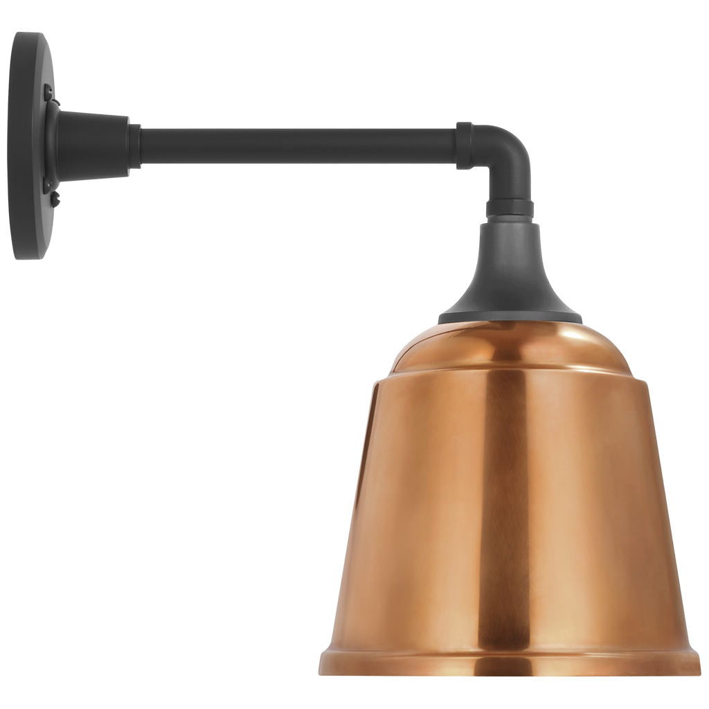 Academy 11" Mack Barn Light | Matte Black | 8 | 8" Soft Copper Rockhouse Shade