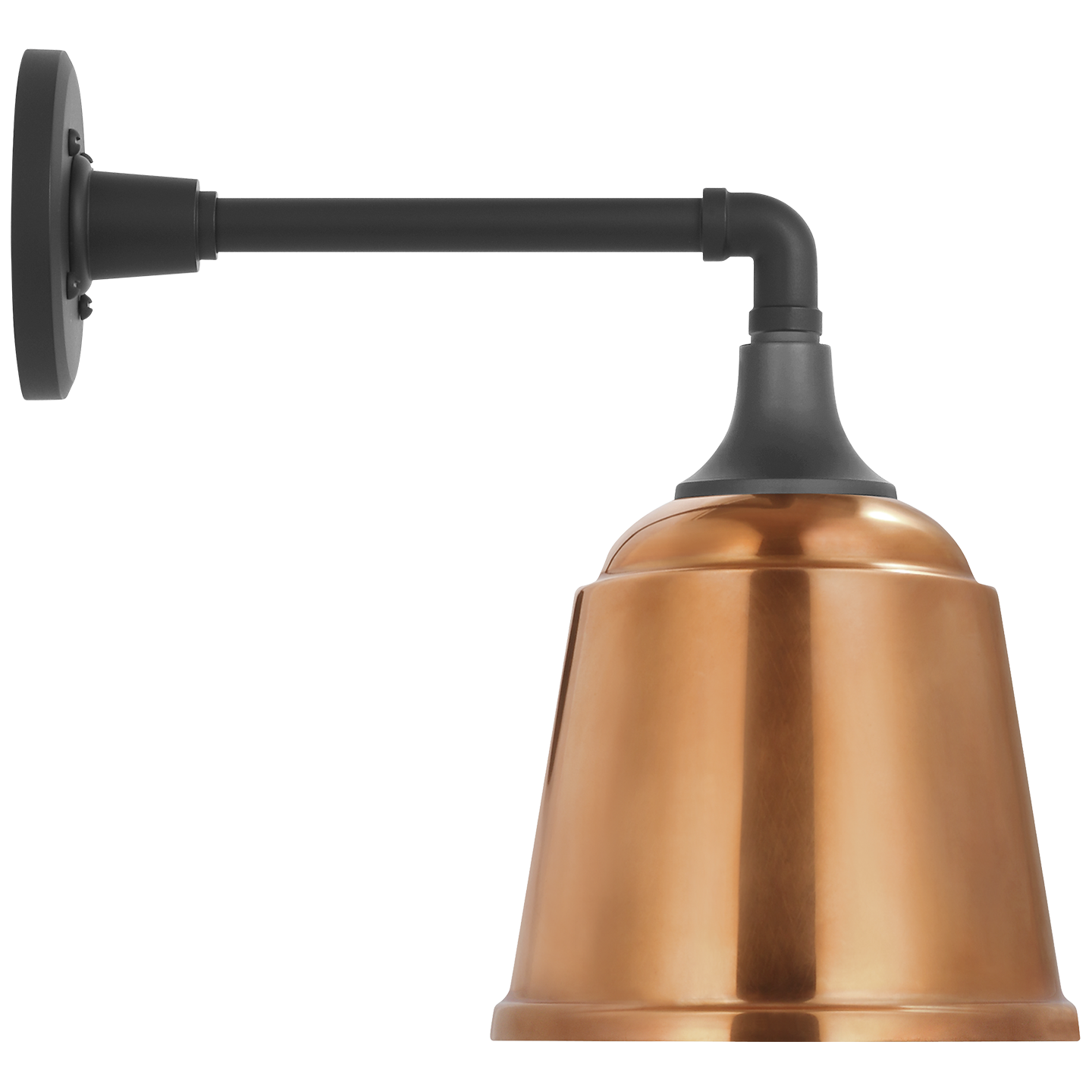 Academy 11" Mack Barn Light | Matte Black | 8 | 8" Soft Copper Rockhouse Shade