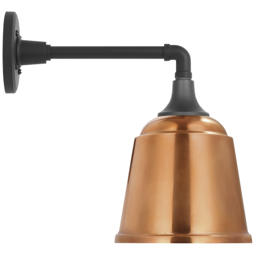Academy 11" Mack Barn Light | Matte Black | 8 | 8" Soft Copper Rockhouse Shade