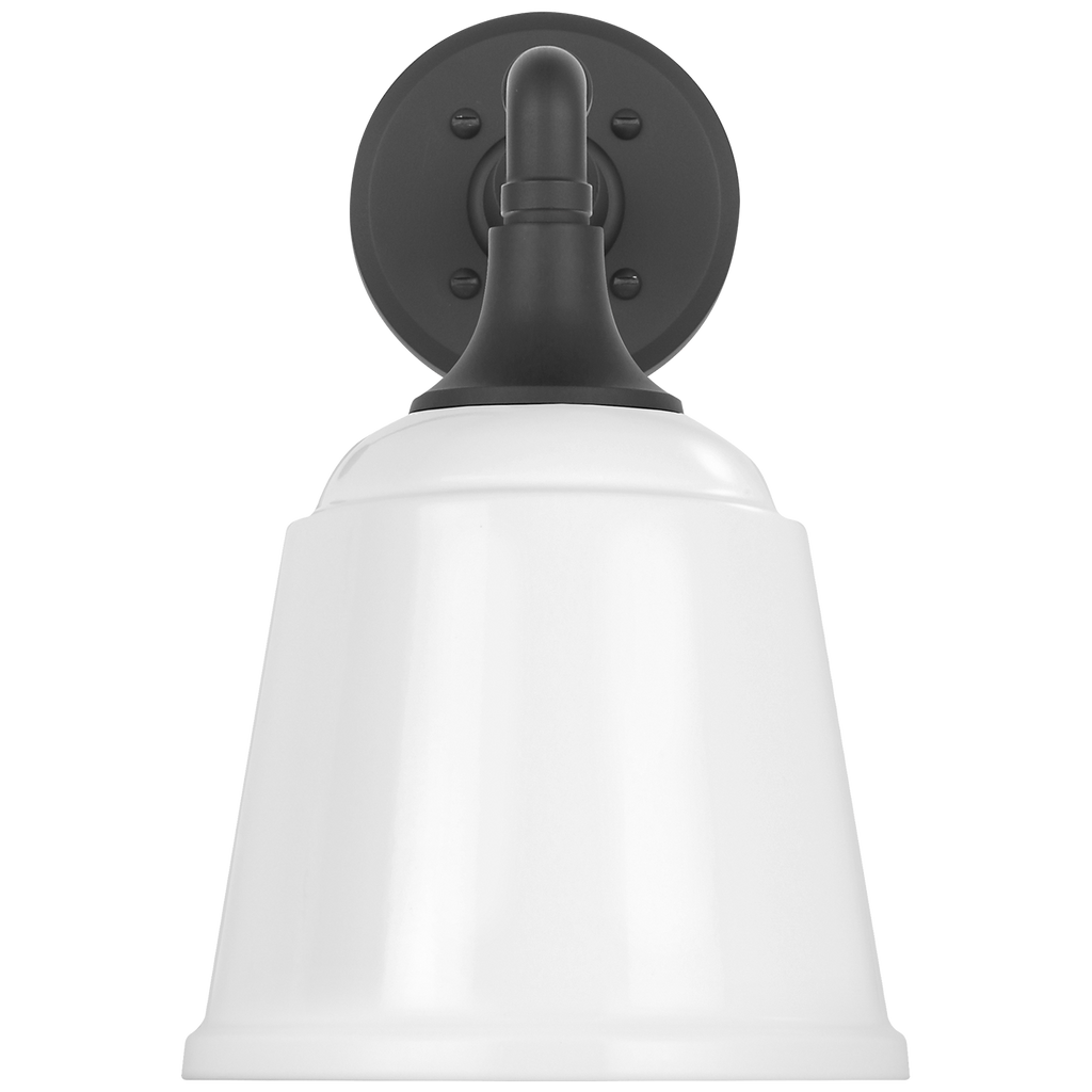 Academy 11" Mack Barn Light | Matte Black | 8 | 8" White Rockhouse Shade