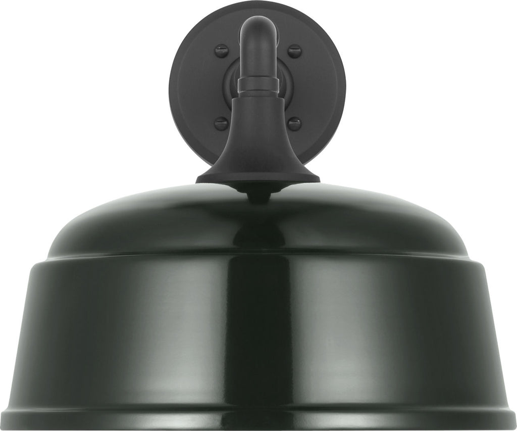 Academy 11" Mack Barn Light | Matte Black | 12.5 | 12.5" Green Rockhouse Shade