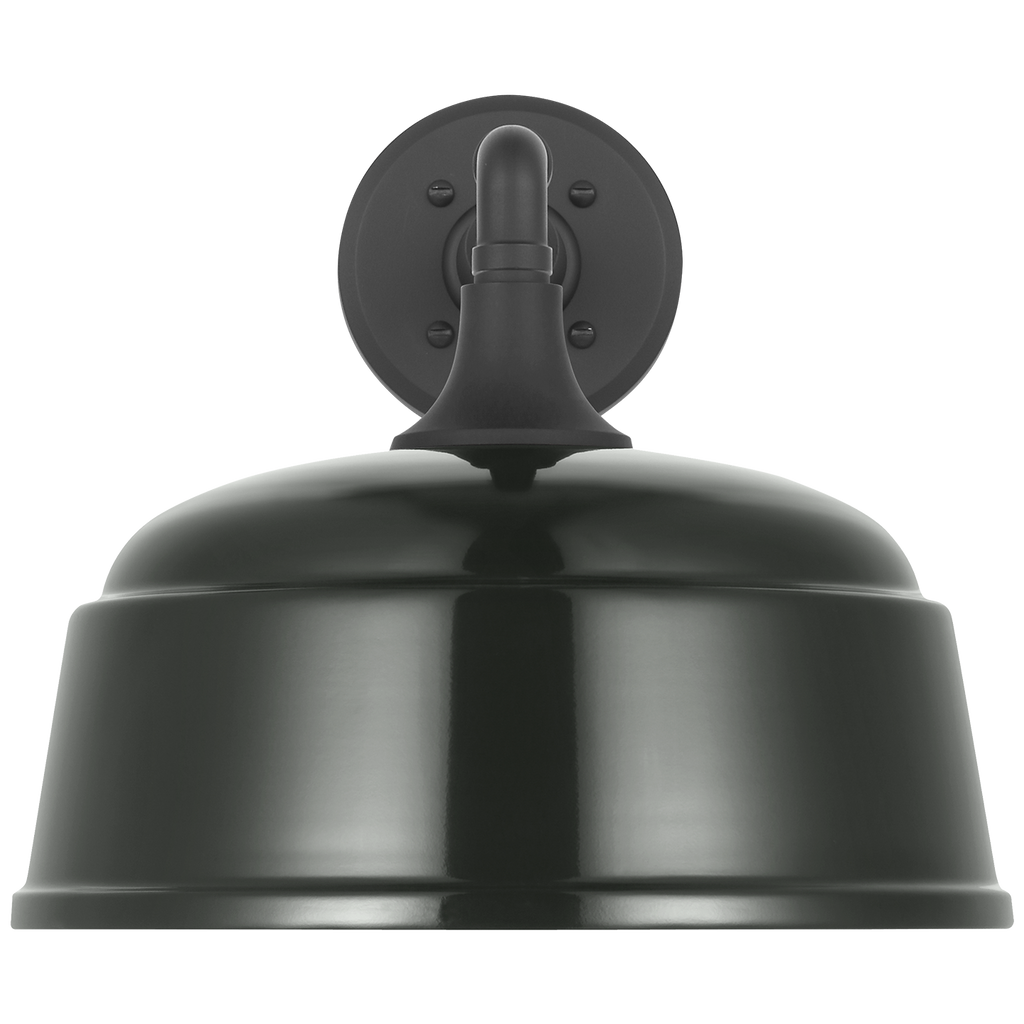 Academy 11" Mack Barn Light | Matte Black | 12.5 | 12.5" Green Rockhouse Shade