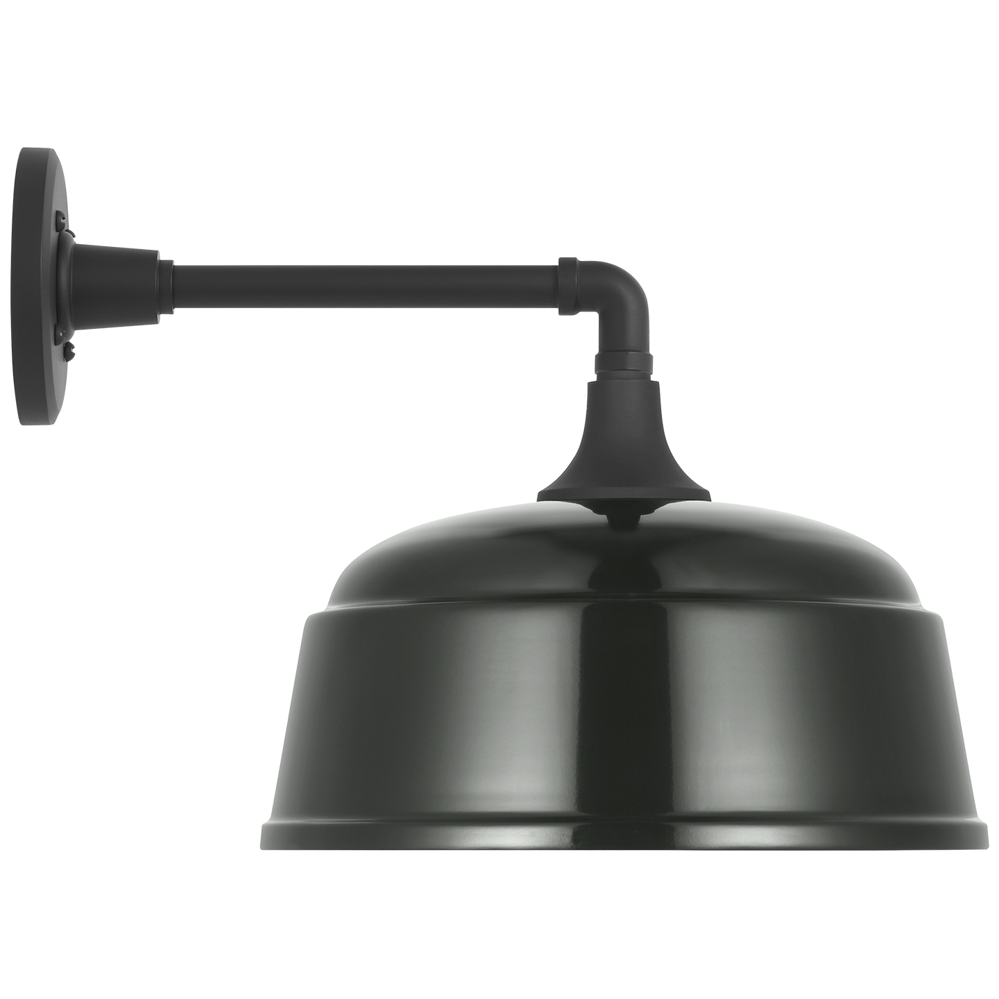 Academy 11" Mack Barn Light | Matte Black | 12.5 | 12.5" Green Rockhouse Shade
