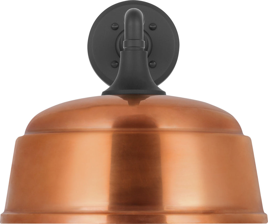 Academy 11" Mack Barn Light | Matte Black | 12.5 | 12.5" Soft Copper Rockhouse Shade