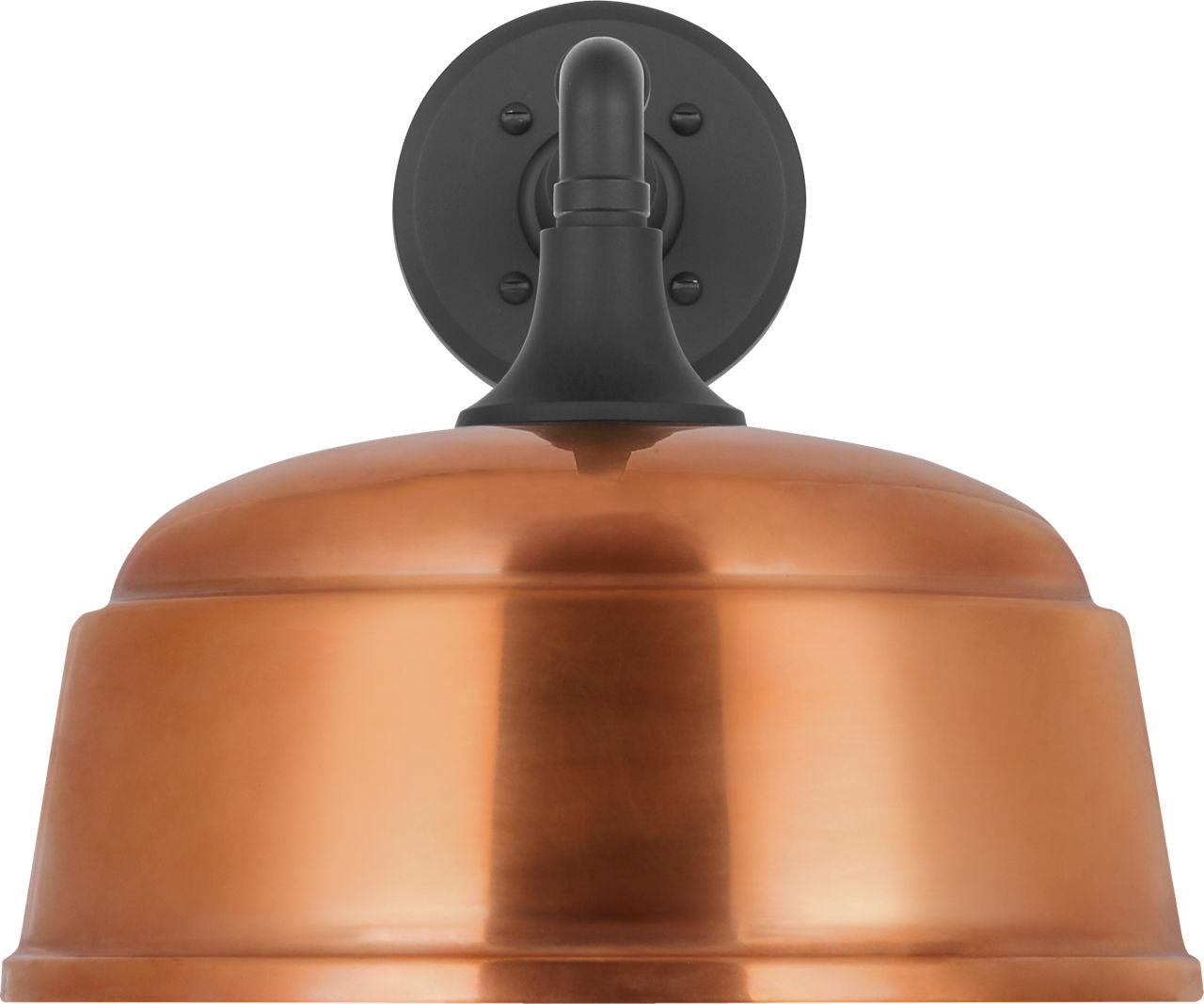 Academy 11" Mack Barn Light | Matte Black | 12.5 | 12.5" Soft Copper Rockhouse Shade