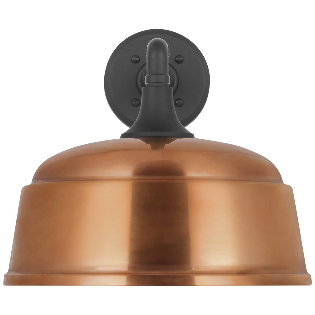 Academy 11" Mack Barn Light | Matte Black | 12.5 | 12.5" Soft Copper Rockhouse Shade
