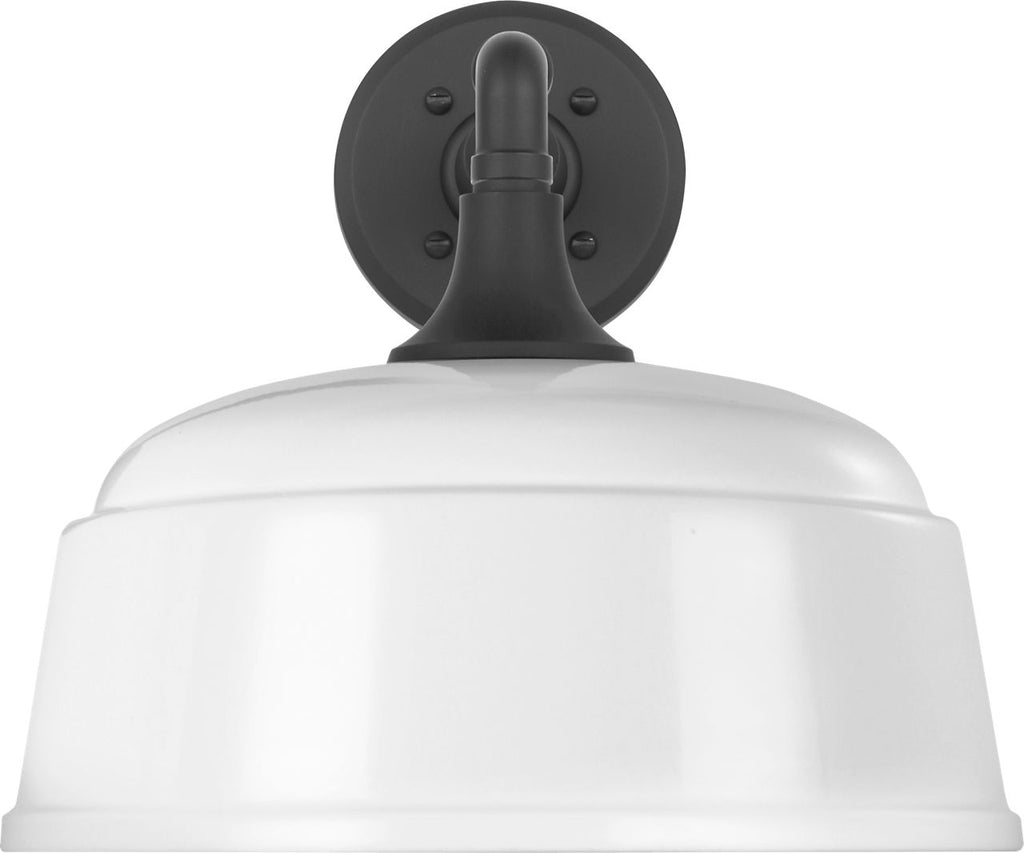 Academy 11" Mack Barn Light | Matte Black | 12.5 | 12.5" White Rockhouse Shade