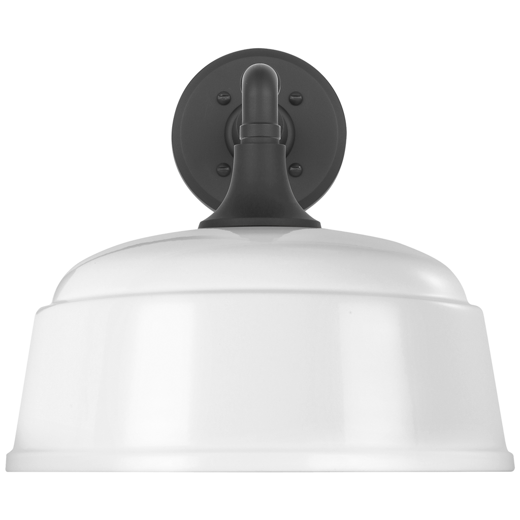 Academy 11" Mack Barn Light | Matte Black | 12.5 | 12.5" White Rockhouse Shade