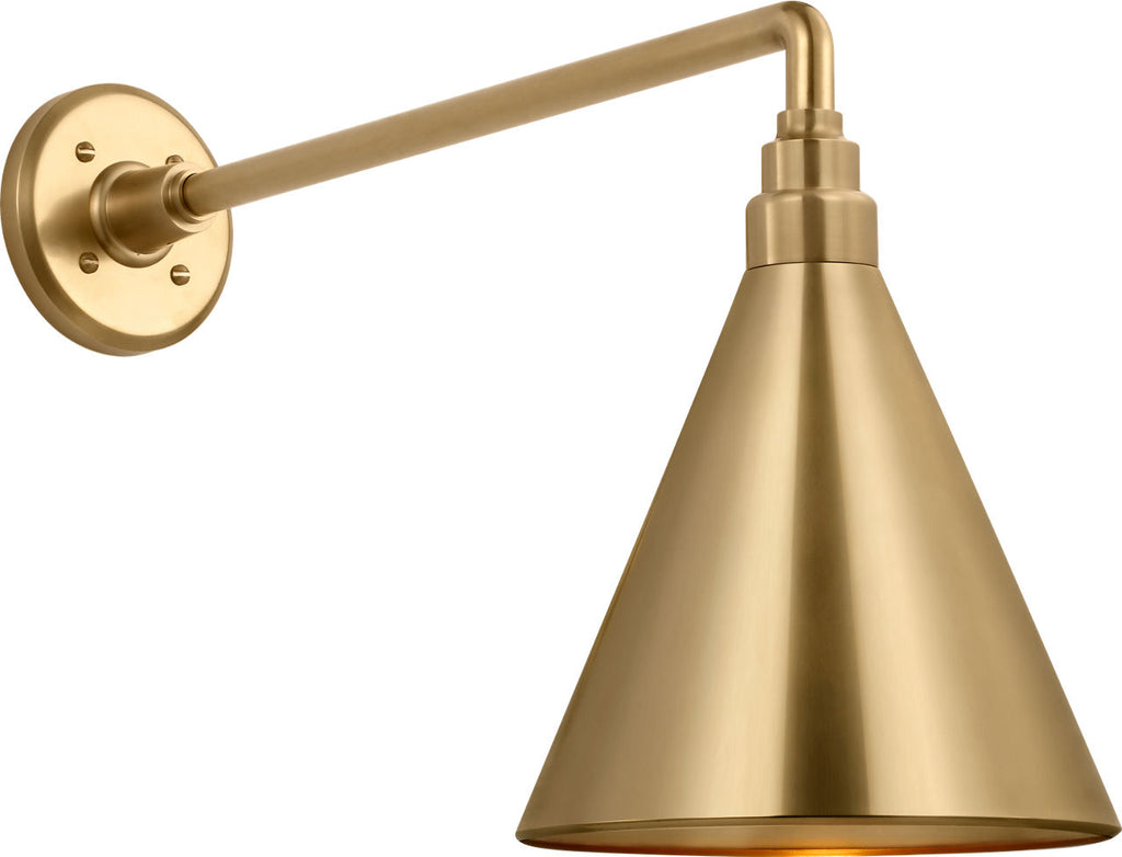 Academy 17.5" Mack Barn Light | Hand-Rubbed Antique Brass | 9 | 9" Hand-Rubbed Antique Brass Conical Savannah Shade