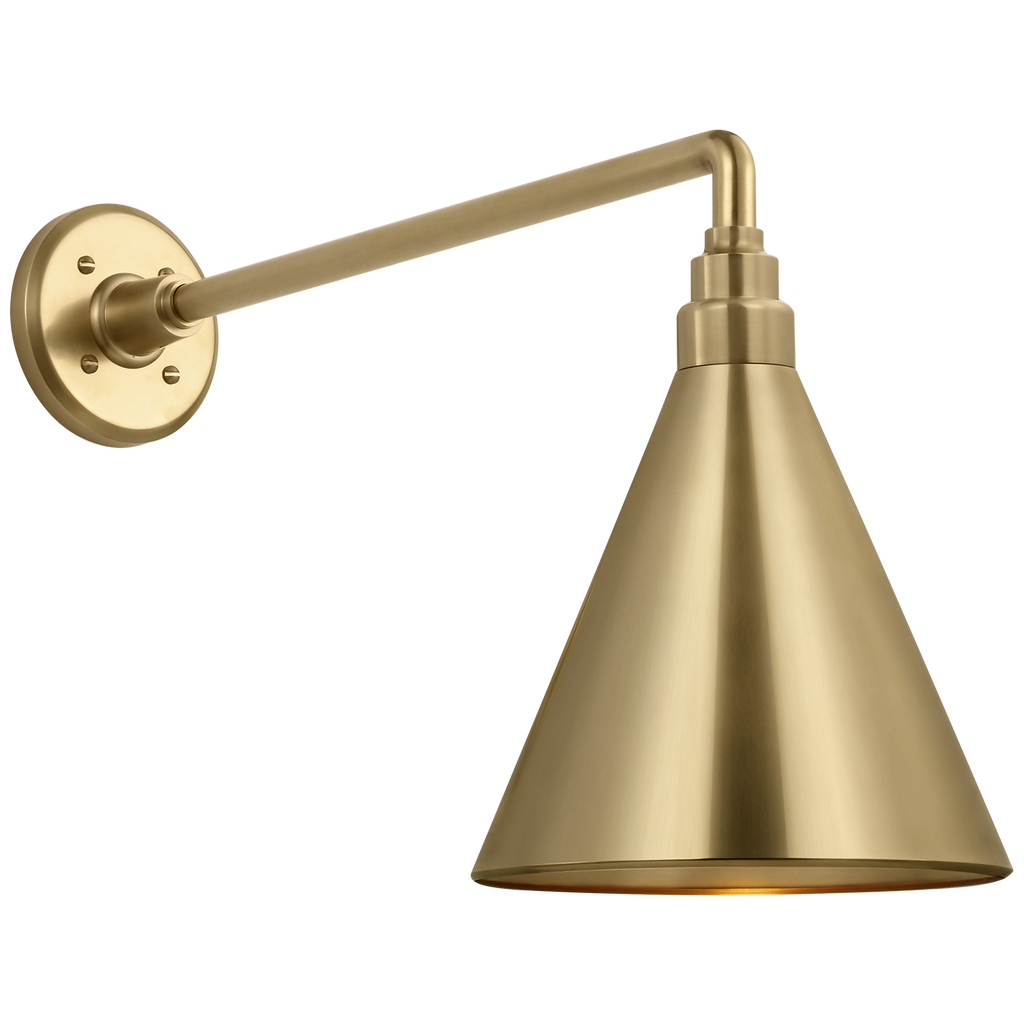 Academy 17.5" Mack Barn Light | Hand-Rubbed Antique Brass | 9 | 9" Hand-Rubbed Antique Brass Conical Savannah Shade