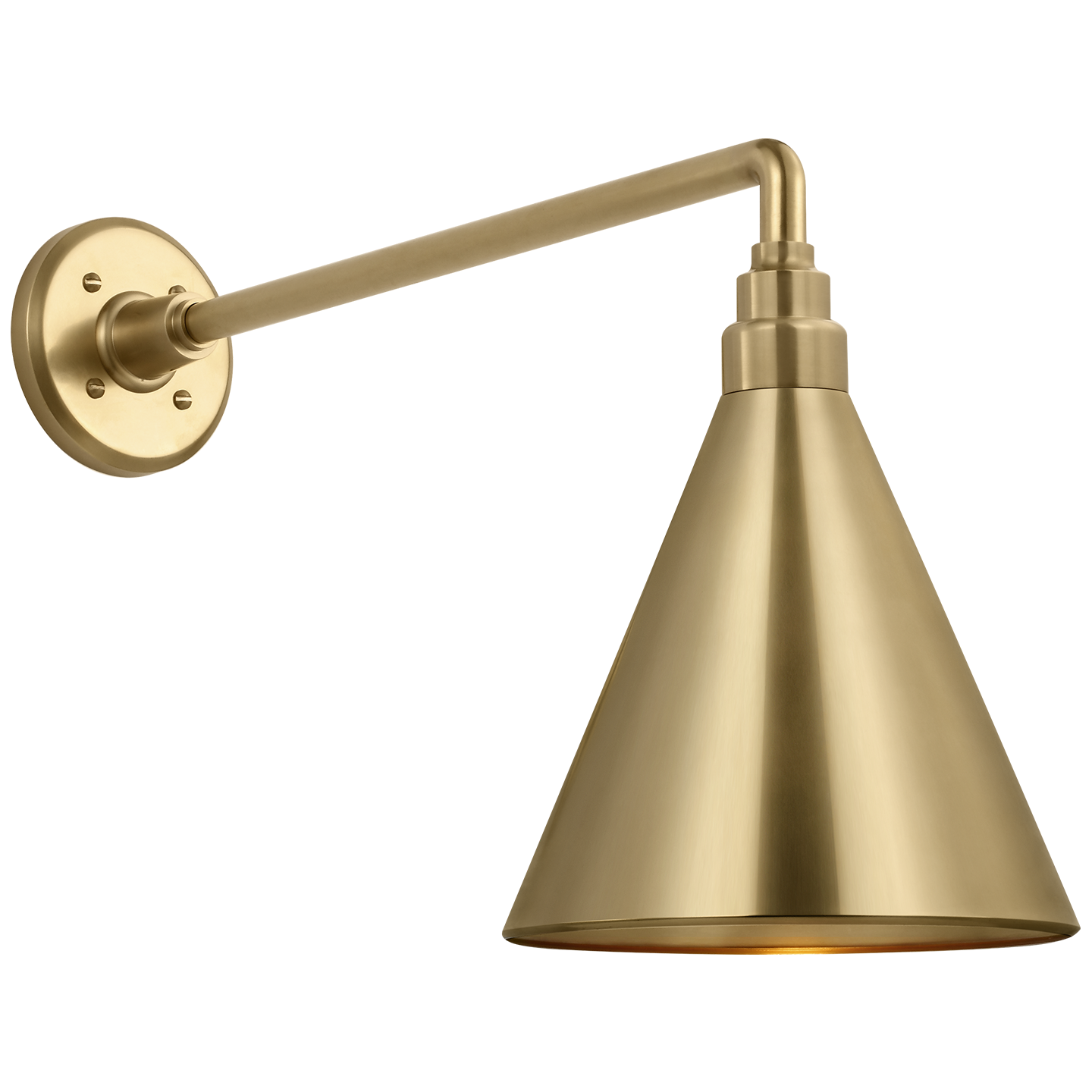 Academy 17.5" Mack Barn Light | Hand-Rubbed Antique Brass | 9 | 9" Hand-Rubbed Antique Brass Conical Savannah Shade