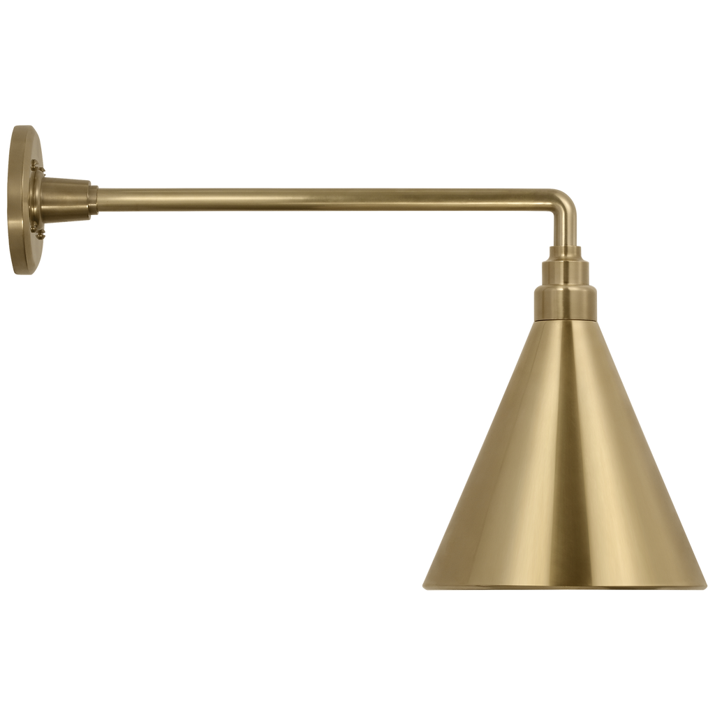 Academy 17.5" Mack Barn Light | Hand-Rubbed Antique Brass | 9 | 9" Hand-Rubbed Antique Brass Conical Savannah Shade