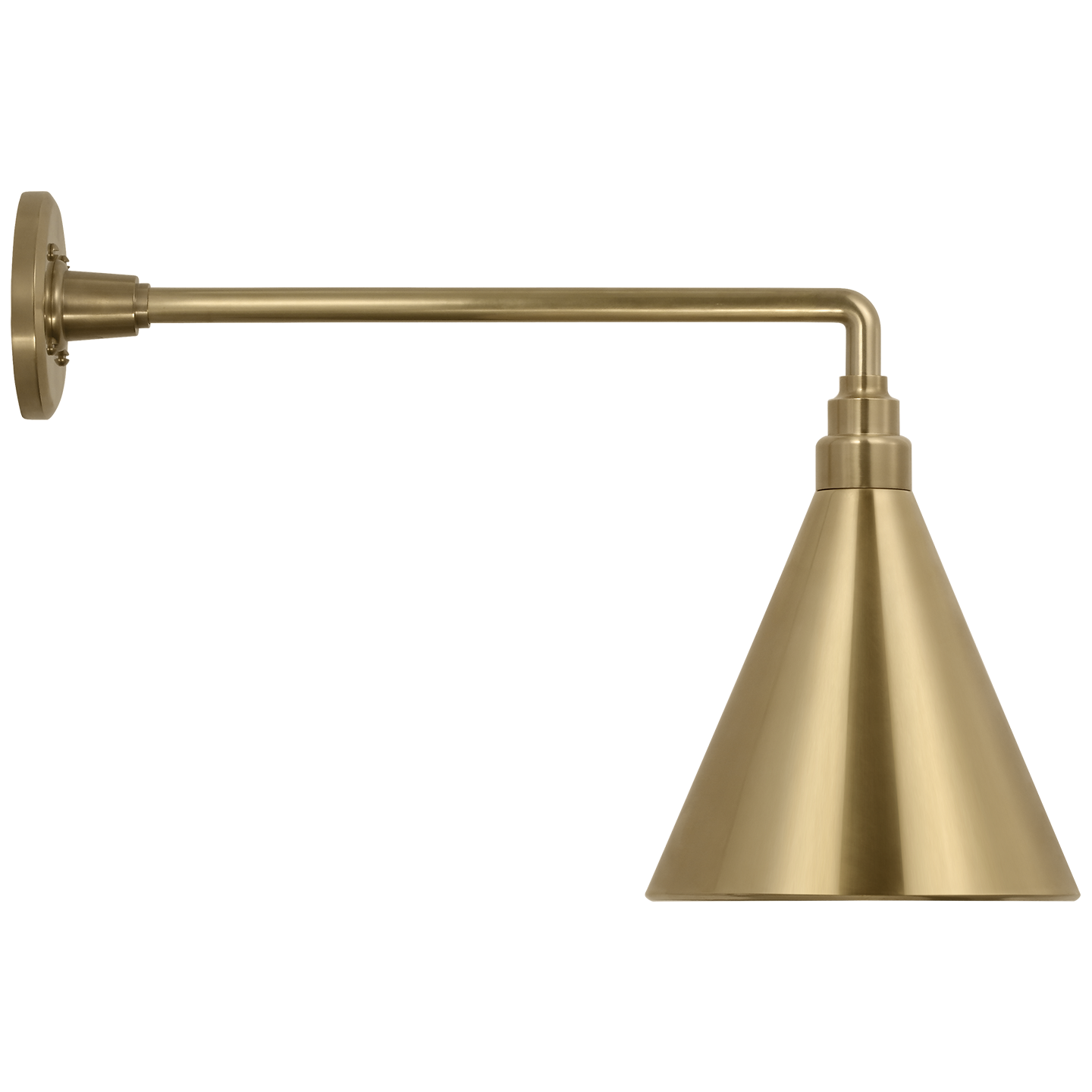Academy 17.5" Mack Barn Light | Hand-Rubbed Antique Brass | 9 | 9" Hand-Rubbed Antique Brass Conical Savannah Shade