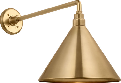 Academy 17.5" Mack Barn Light | Hand-Rubbed Antique Brass | 12.5 | 12.5" Hand-Rubbed Antique Brass Conical Savannah Shade