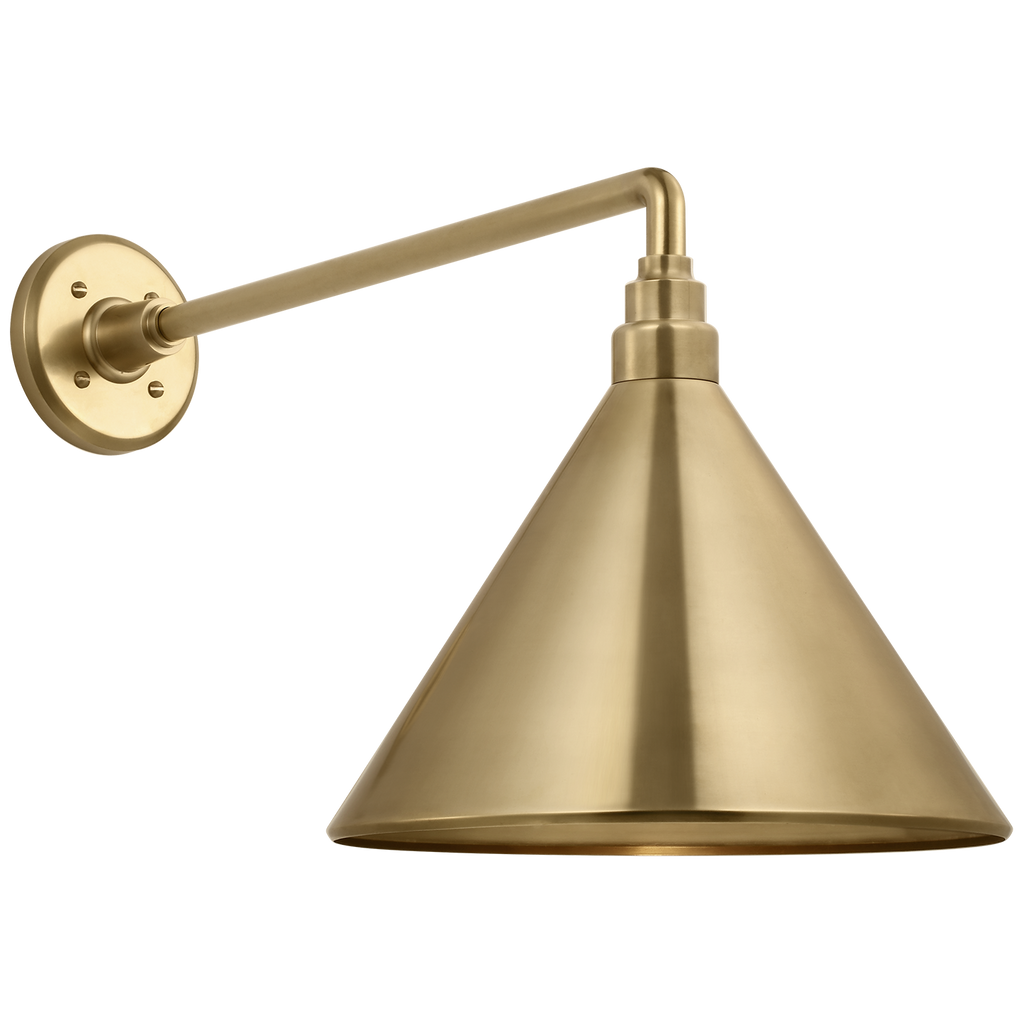 Academy 17.5" Mack Barn Light | Hand-Rubbed Antique Brass | 12.5 | 12.5" Hand-Rubbed Antique Brass Conical Savannah Shade