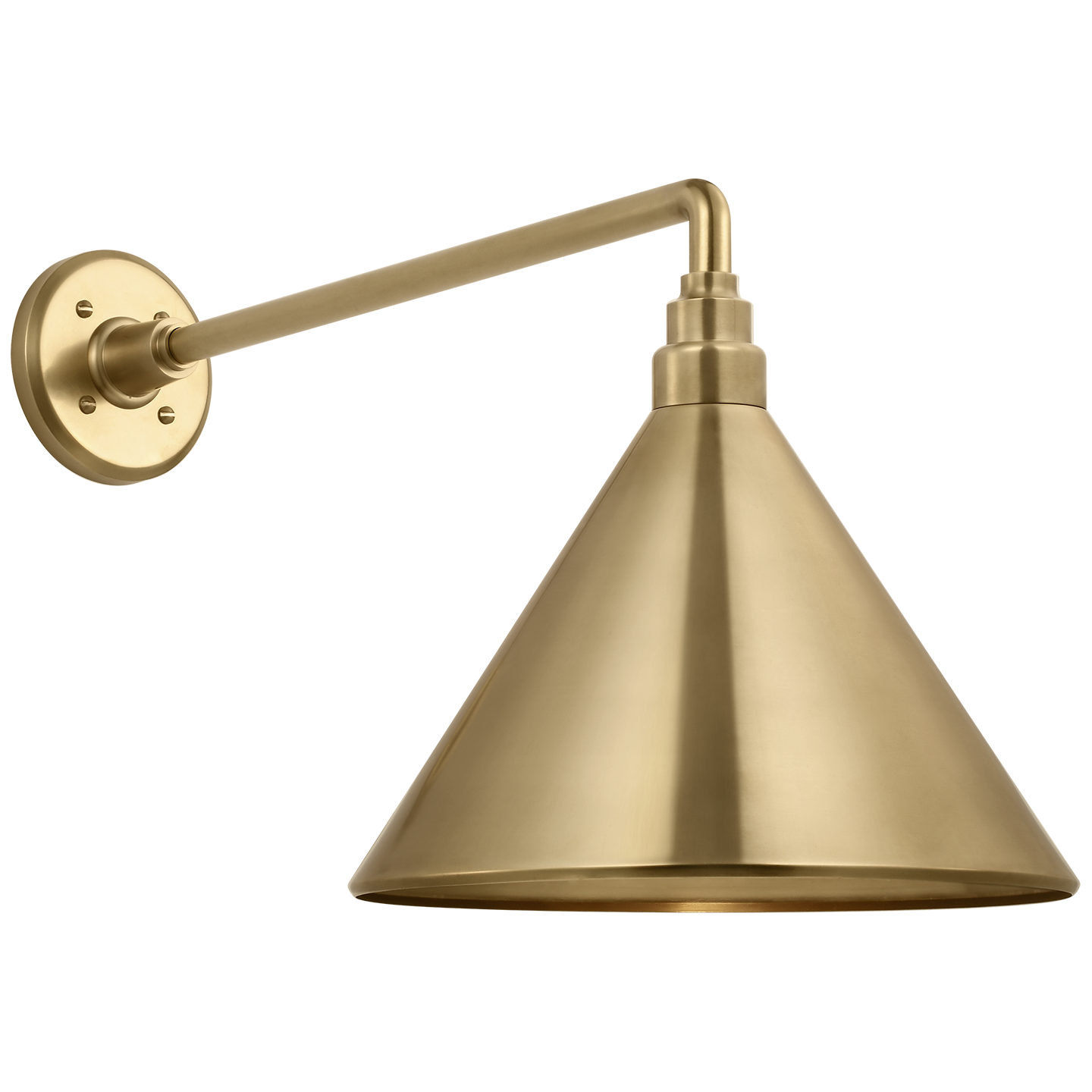 Academy 17.5" Mack Barn Light | Hand-Rubbed Antique Brass | 12.5 | 12.5" Hand-Rubbed Antique Brass Conical Savannah Shade