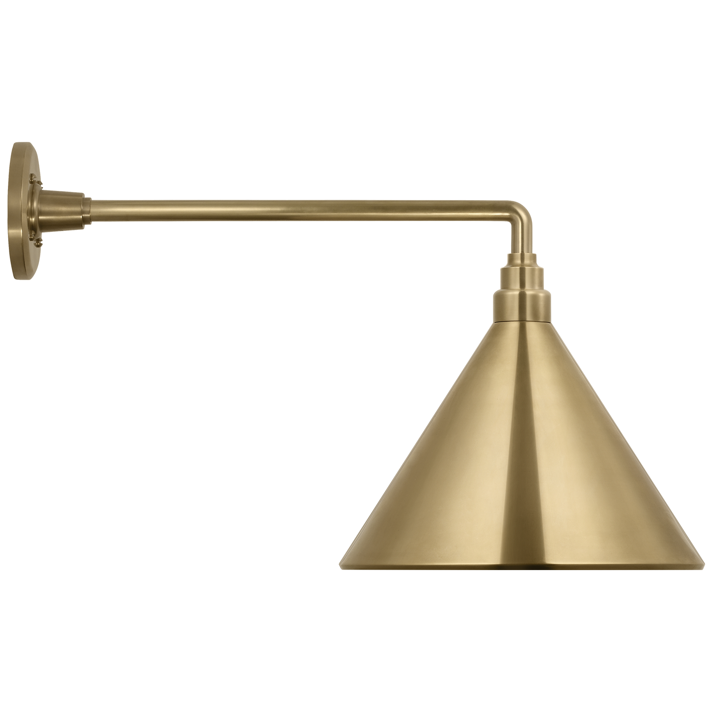 Academy 17.5" Mack Barn Light | Hand-Rubbed Antique Brass | 12.5 | 12.5" Hand-Rubbed Antique Brass Conical Savannah Shade