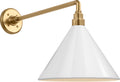 Academy 17.5" Mack Barn Light | Hand-Rubbed Antique Brass | 12.5 | 12.5" White Conical Savannah Shade
