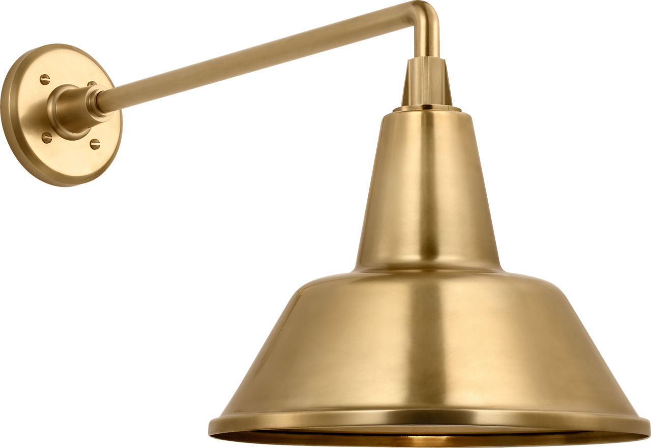 Academy 17.5" Mack Barn Light | Hand-Rubbed Antique Brass | 12.5 | 12.5" Hand-Rubbed Antique Brass Bowers Shade