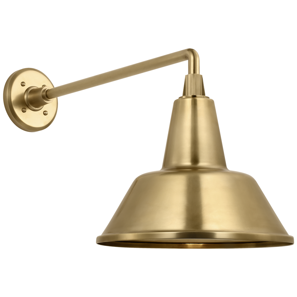 Academy 17.5" Mack Barn Light | Hand-Rubbed Antique Brass | 12.5 | 12.5" Hand-Rubbed Antique Brass Bowers Shade