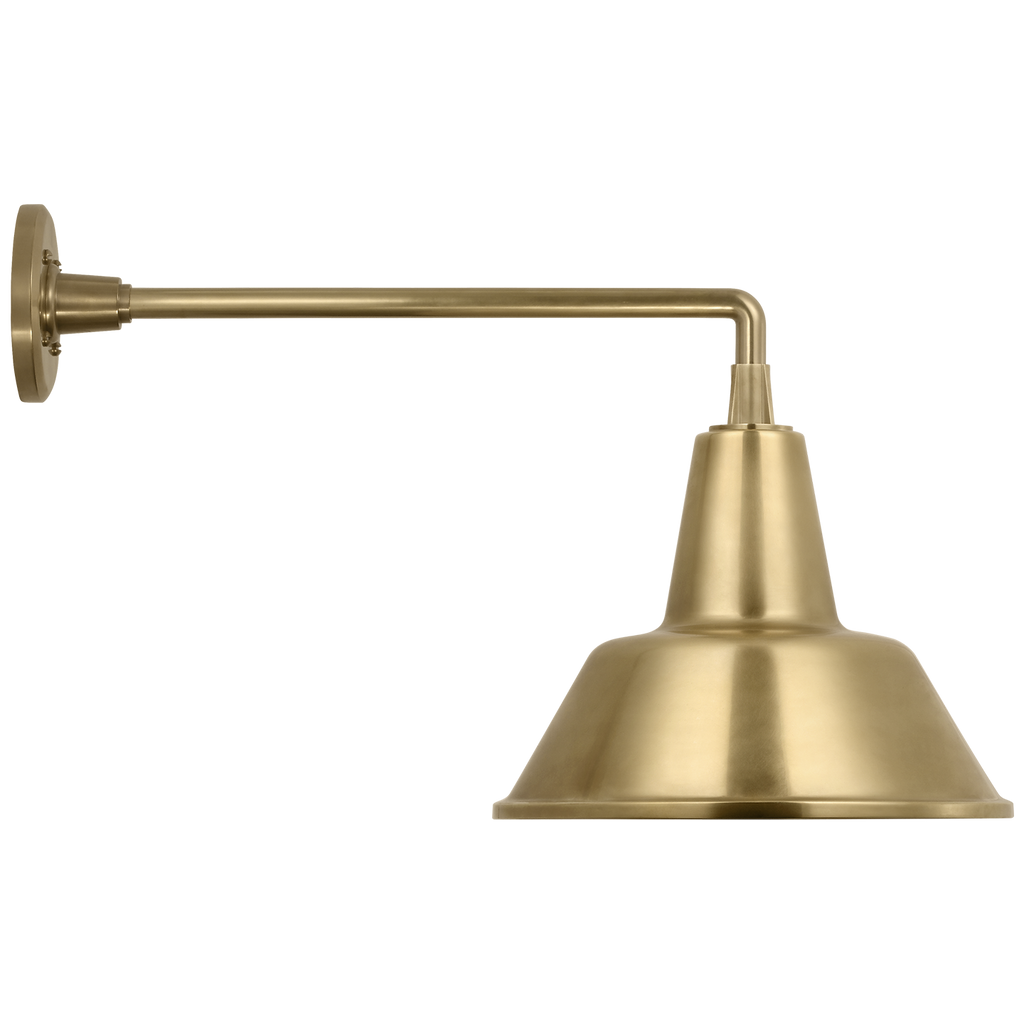 Academy 17.5" Mack Barn Light | Hand-Rubbed Antique Brass | 12.5 | 12.5" Hand-Rubbed Antique Brass Bowers Shade