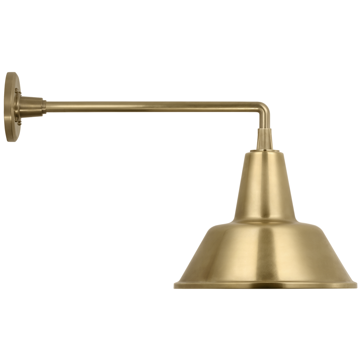 Academy 17.5" Mack Barn Light | Hand-Rubbed Antique Brass | 12.5 | 12.5" Hand-Rubbed Antique Brass Bowers Shade