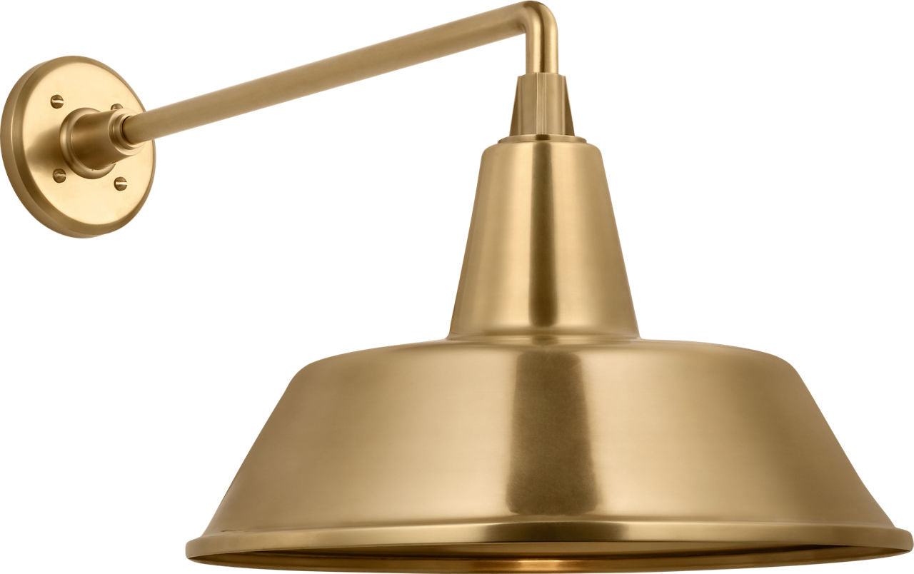 Academy 17.5" Mack Barn Light | Hand-Rubbed Antique Brass | 16 | 16" Hand-Rubbed Antique Brass Bowers Shade