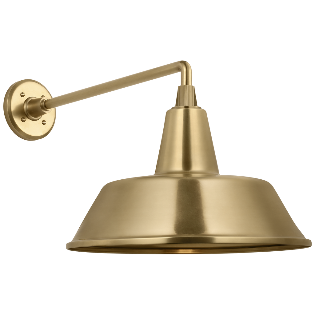Academy 17.5" Mack Barn Light | Hand-Rubbed Antique Brass | 16 | 16" Hand-Rubbed Antique Brass Bowers Shade