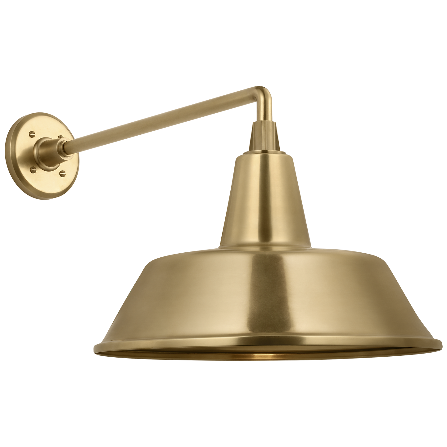 Academy 17.5" Mack Barn Light | Hand-Rubbed Antique Brass | 16 | 16" Hand-Rubbed Antique Brass Bowers Shade