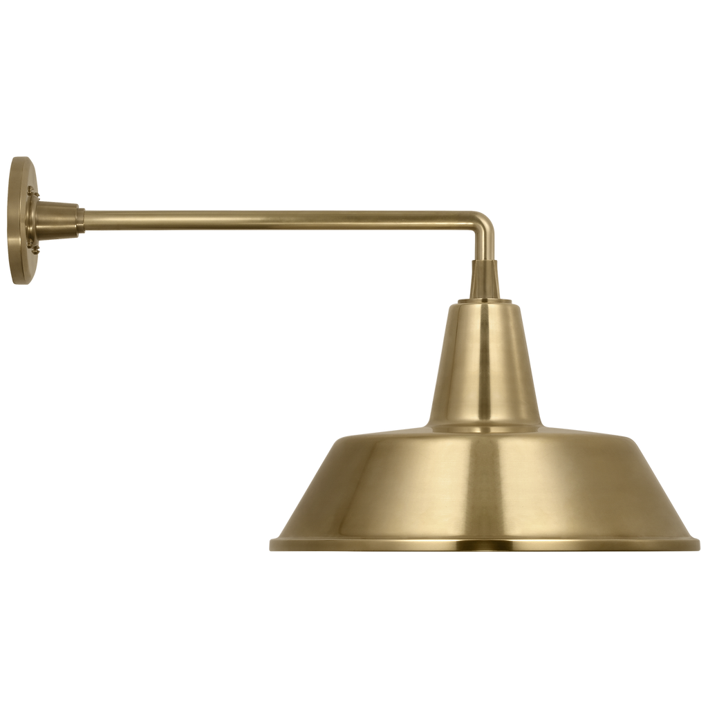 Academy 17.5" Mack Barn Light | Hand-Rubbed Antique Brass | 16 | 16" Hand-Rubbed Antique Brass Bowers Shade