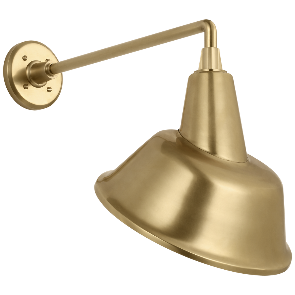 Academy 17.5" Mack Barn Light | Hand-Rubbed Antique Brass | 12.5 | 12.5" Hand-Rubbed Antique Brass Tilted Bowers Shade