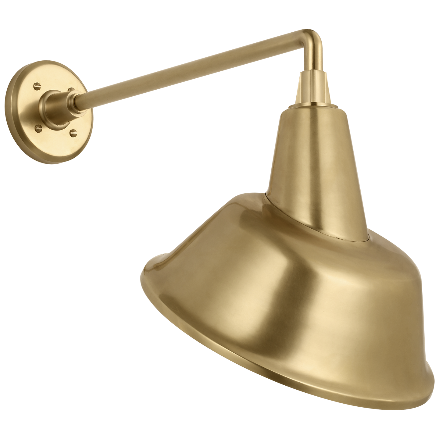 Academy 17.5" Mack Barn Light | Hand-Rubbed Antique Brass | 12.5 | 12.5" Hand-Rubbed Antique Brass Tilted Bowers Shade