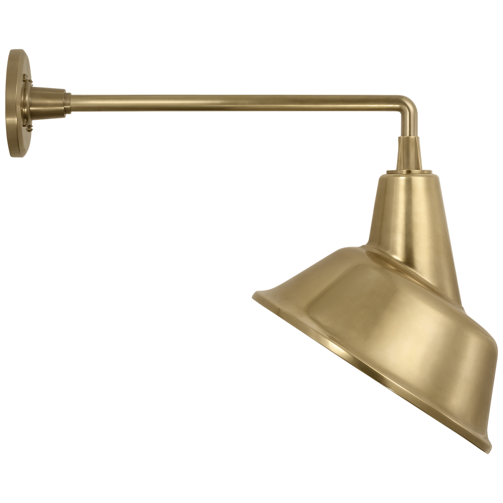 Academy 17.5" Mack Barn Light | Hand-Rubbed Antique Brass | 12.5 | 12.5" Hand-Rubbed Antique Brass Tilted Bowers Shade