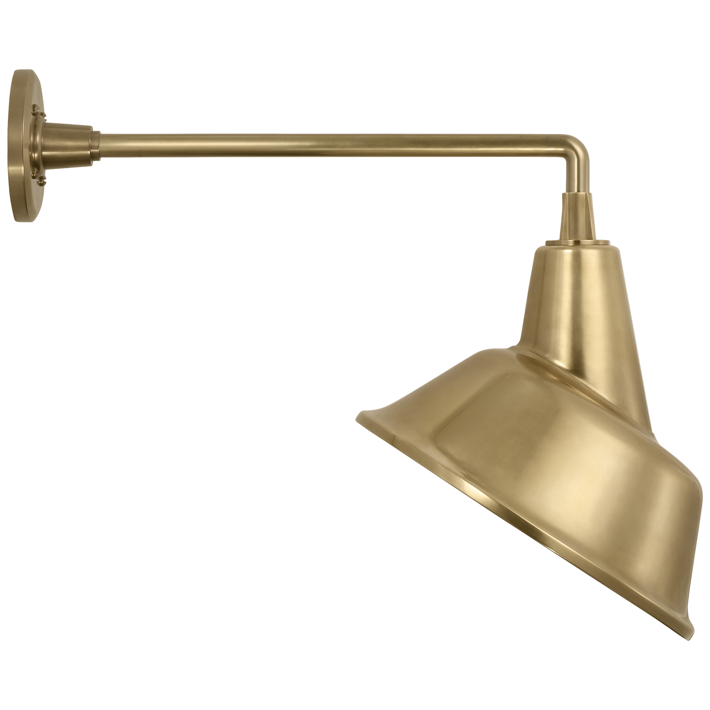 Academy 17.5" Mack Barn Light | Hand-Rubbed Antique Brass | 12.5 | 12.5" Hand-Rubbed Antique Brass Tilted Bowers Shade