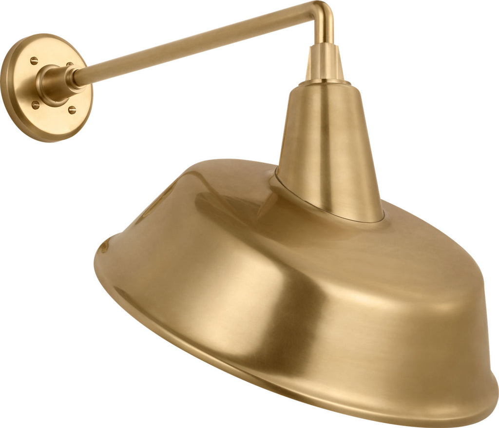 Academy 17.5" Mack Barn Light | Hand-Rubbed Antique Brass | 16 | 16" Hand-Rubbed Antique Brass Tilted Bowers Shade