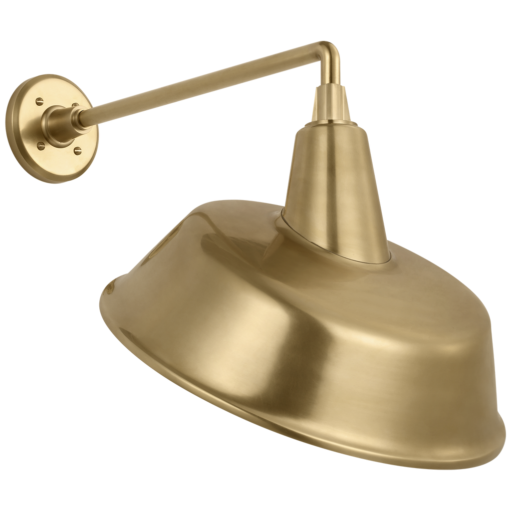 Academy 17.5" Mack Barn Light | Hand-Rubbed Antique Brass | 16 | 16" Hand-Rubbed Antique Brass Tilted Bowers Shade