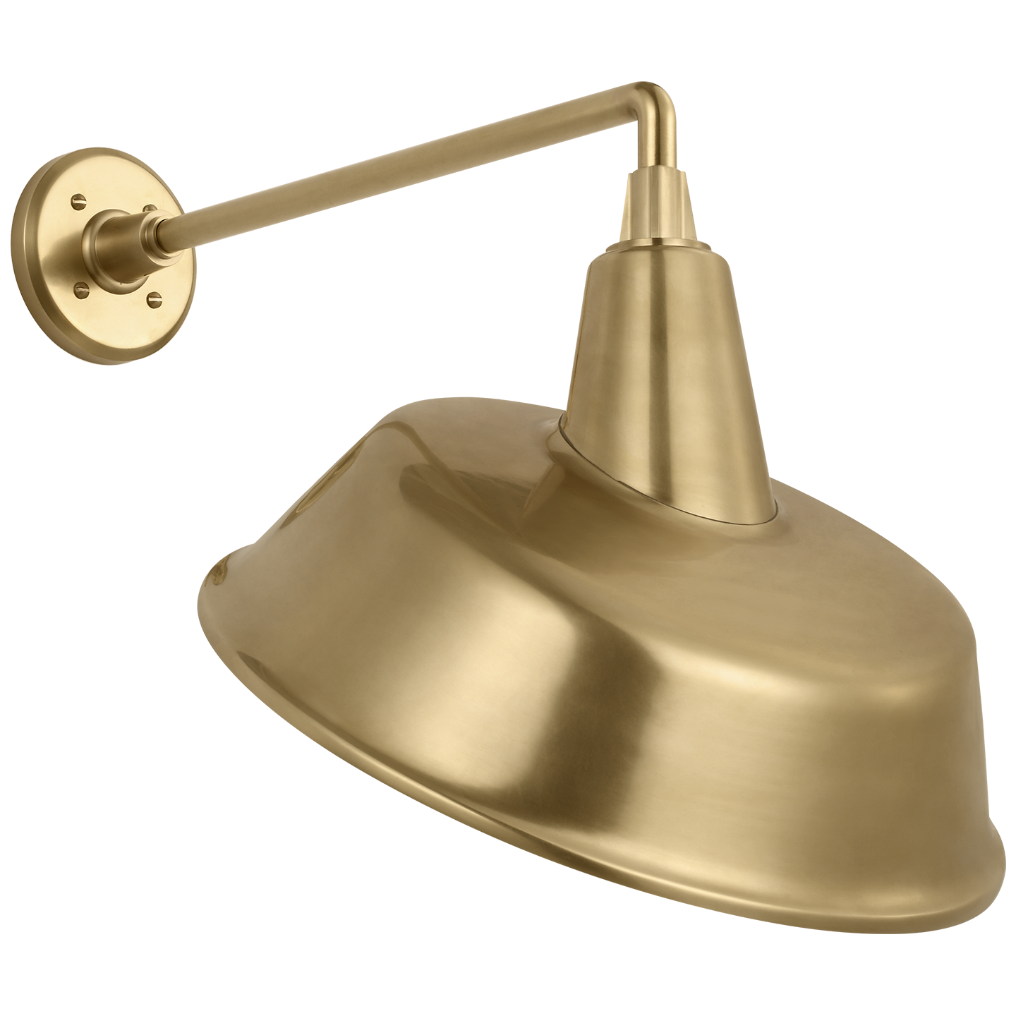 Academy 17.5" Mack Barn Light | Hand-Rubbed Antique Brass | 16 | 16" Hand-Rubbed Antique Brass Tilted Bowers Shade
