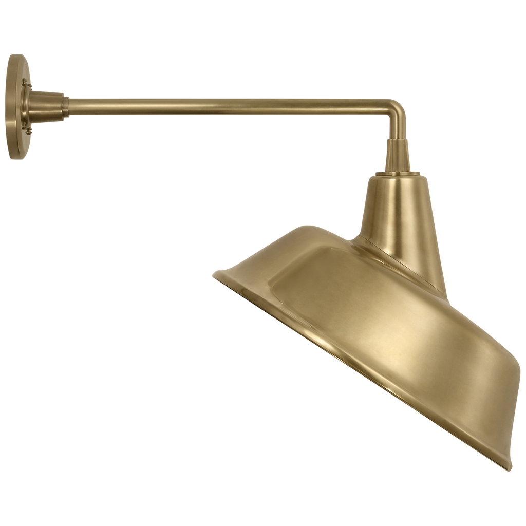 Academy 17.5" Mack Barn Light | Hand-Rubbed Antique Brass | 16 | 16" Hand-Rubbed Antique Brass Tilted Bowers Shade