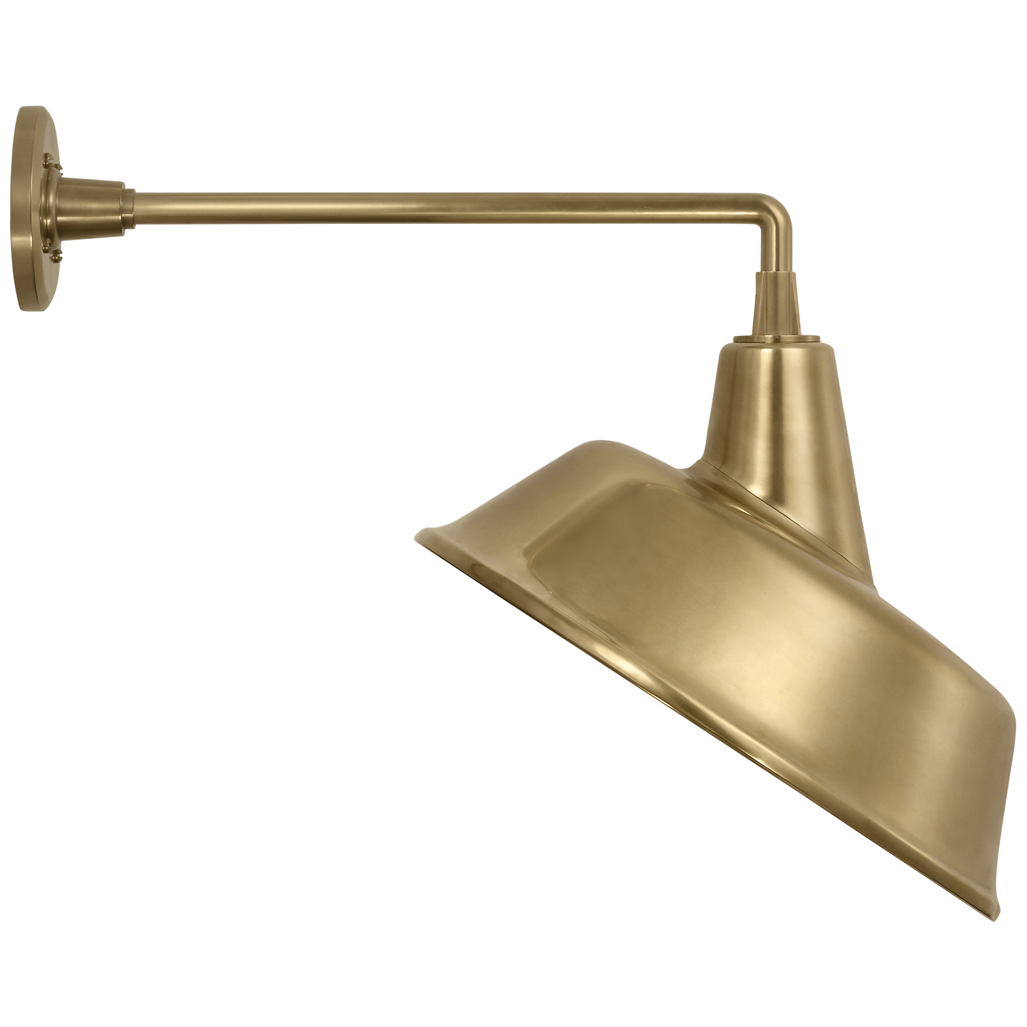 Academy 17.5" Mack Barn Light | Hand-Rubbed Antique Brass | 16 | 16" Hand-Rubbed Antique Brass Tilted Bowers Shade