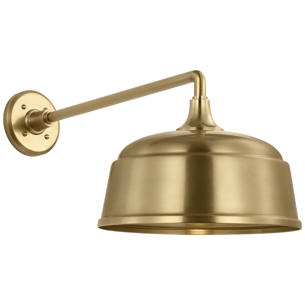 Academy 17.5" Mack Barn Light | Hand-Rubbed Antique Brass | 12.5 | 12.5" Hand-Rubbed Antique Brass Rockhouse Shade