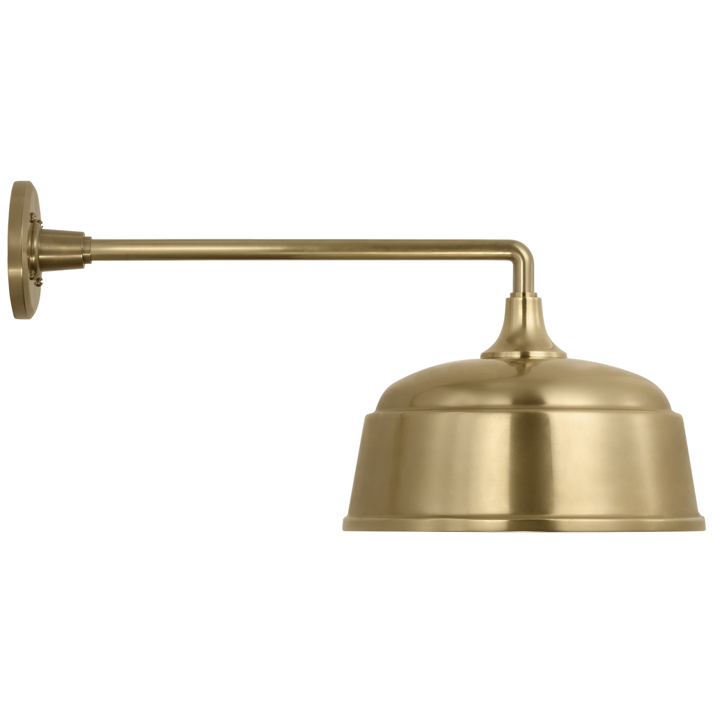 Academy 17.5" Mack Barn Light | Hand-Rubbed Antique Brass | 12.5 | 12.5" Hand-Rubbed Antique Brass Rockhouse Shade