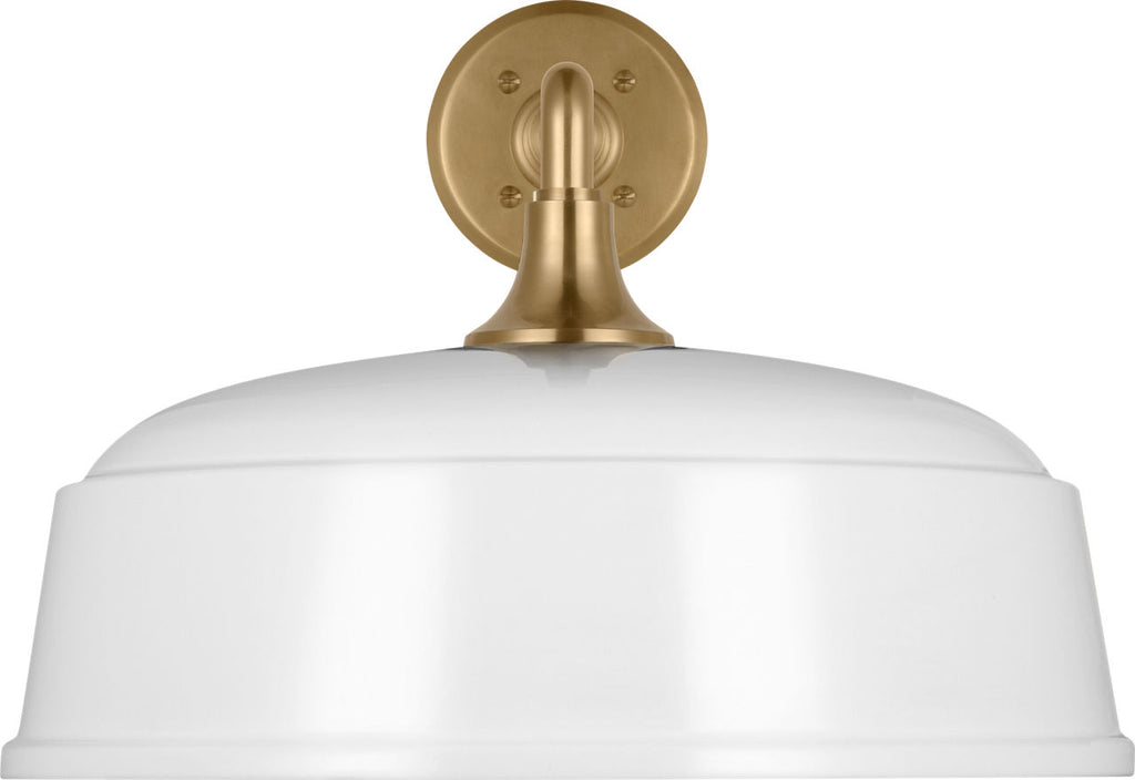 Academy 17.5" Mack Barn Light | Hand-Rubbed Antique Brass | 16 | 16" White Rockhouse Shade