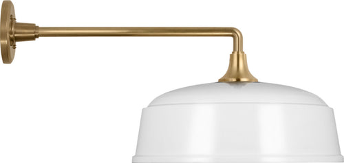 Academy 17.5" Mack Barn Light | Hand-Rubbed Antique Brass | 16 | 16" White Rockhouse Shade