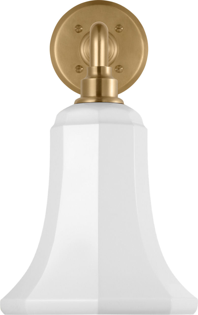 Academy 17.5" Mack Barn Light | Hand-Rubbed Antique Brass | 7.5 | 7.5" White Savannah Shade