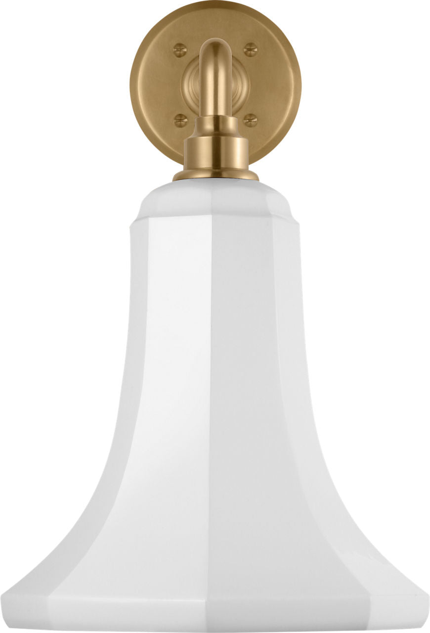 Academy 17.5" Mack Barn Light | Hand-Rubbed Antique Brass | 9.25 | 9.25" White Savannah Shade