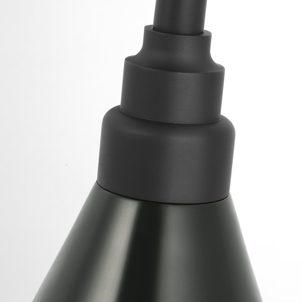 Academy 17.5" Mack Barn Light | Matte Black | 9 | 9" Green Conical Savannah Shade